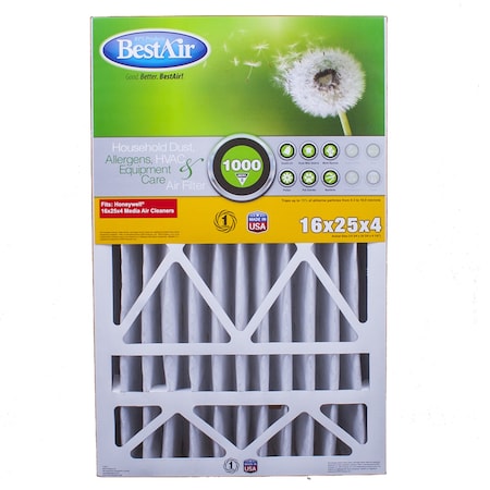 Bestair BestAir 25 in. W X 16 in. H X 4 in. D 8 MERV Pleated Air Filter 1 pk HW1625-8R